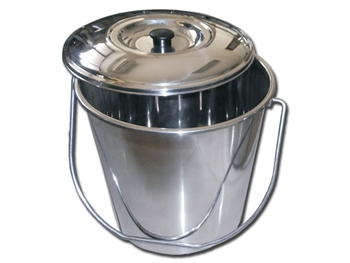 CESTINO ACCIAIO INOX con coperchio - 12 litri