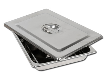 VASSOIO+COPERCHIO INOX 355x254x50 mm