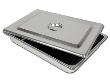 VASSOIO+COPERCHIO INOX 440x320x64 mm