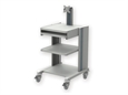 CARRELLO PRO - 2 ripiani, tastiera, supp. monitor, cassetto
