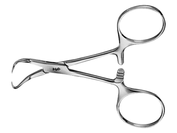 PINZA FISSATELI BACKHAUS AESCULAP - curva - punte acute - 11 cm - BF432R