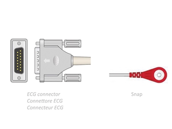 CAVO PAZIENTE ECG 3,5 m - snap - compatibile Camina, Colson, ST, altri